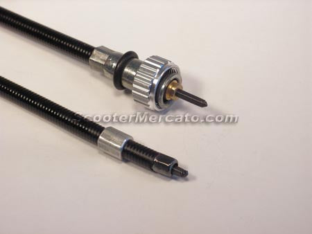 Two black metal cables with silver connectors on a white background, featuring 'scootermercat.com' text.
